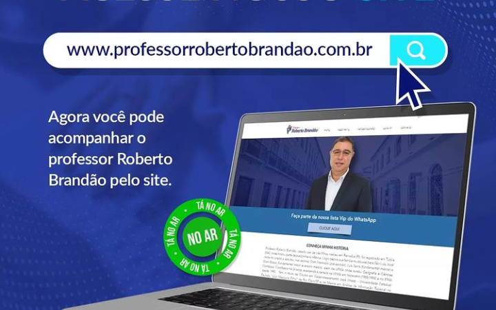 Professor Roberto Brandão lança site para comunicação com o público