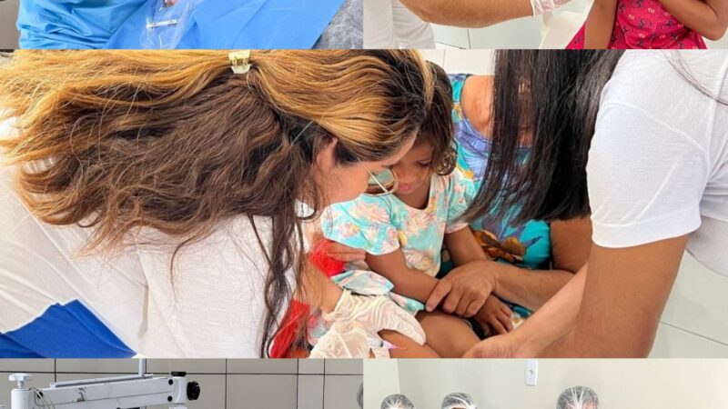 Crianças, adolescentes e idosos participam do mutirão de saúde neste final de semana (26) realizado pela prefeitura de São Benedito do Rio Preto (MA)