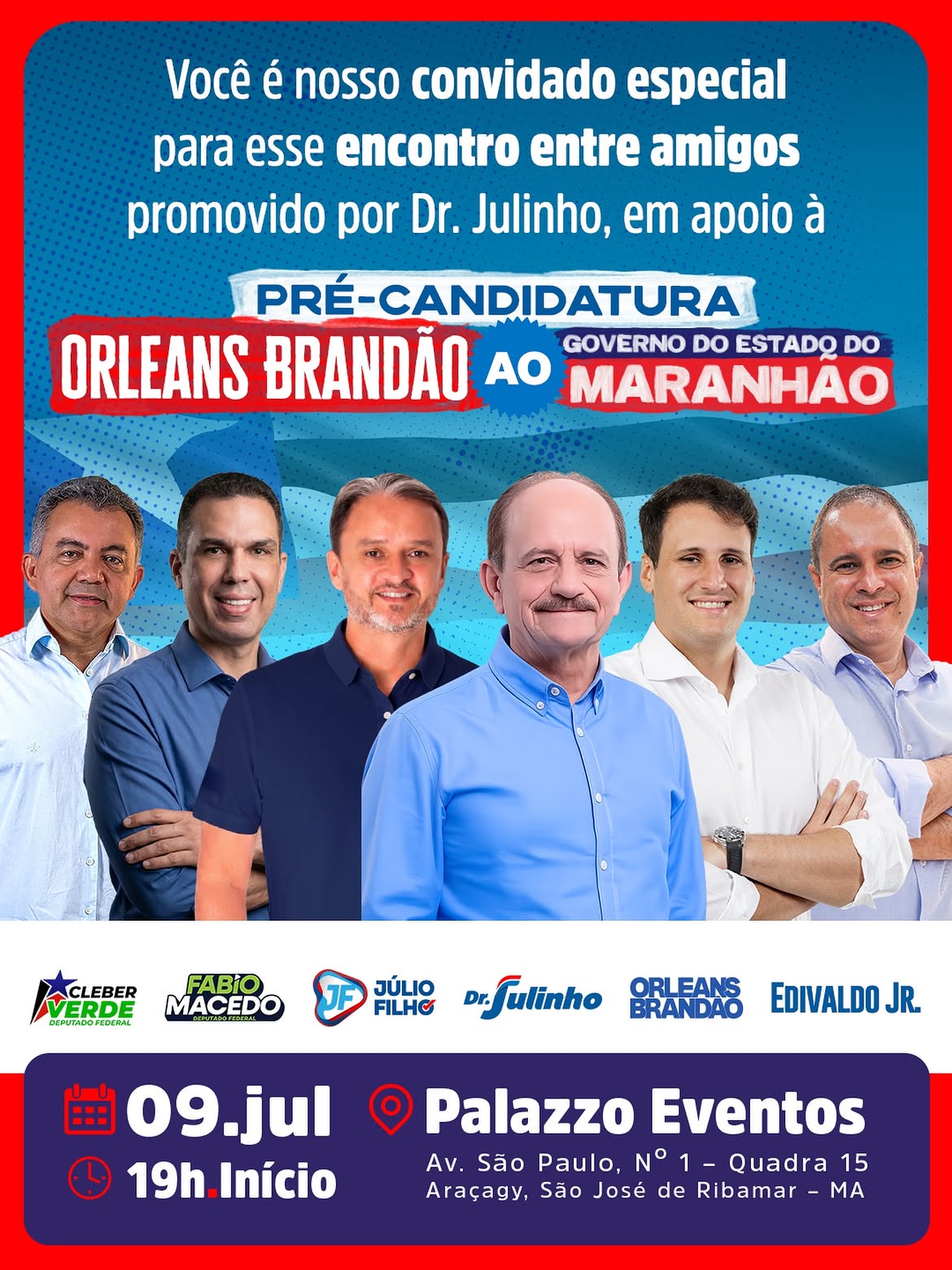 Dr. Julinho reúne lideranças no Araçagy nesta quinta (9) para carimbar apoio a Orleans Brandão