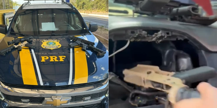 Dois fuzis são encontrados escondidos em veículo durante fiscalização na BR-226